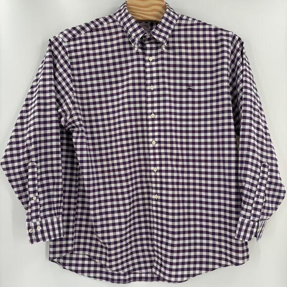 Brooks Brothers 346 Mens XL Purple Check Plaid Long Sleeve Button Down Shirt - Picture 4 of 5